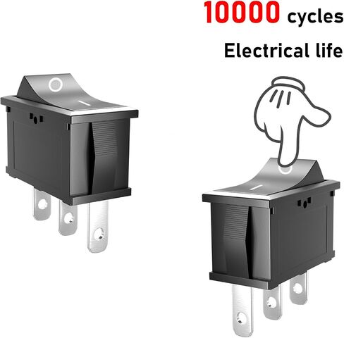 5 Pcs Rocker Switch ON/OFF (ON/ON), 15mm×21mm 12V 24V 125V 250V, 3 Pin Boat Toggle Rocker Switch in Saudi Arabia