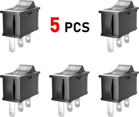 5 Pcs Rocker Switch ON/OFF (ON/ON), 15mm×21mm 12V 24V 125V 250V, 3 Pin Boat Toggle Rocker Switch in Saudi Arabia