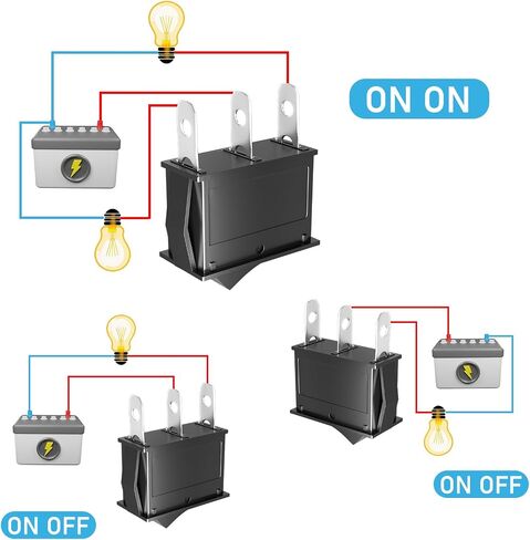5 Pcs Rocker Switch ON/OFF (ON/ON), 15mm×21mm 12V 24V 125V 250V, 3 Pin Boat Toggle Rocker Switch in Saudi Arabia