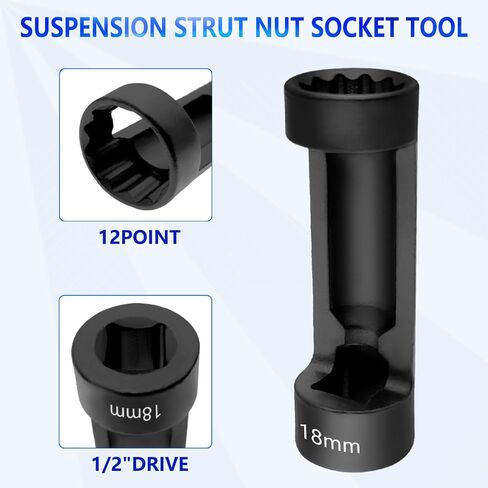 ZKTOOL Strut Nut Socket 16mm 18mm 19mm 21mm 22mm 24mm with 12 Point 1/2" Drive Suspension Strut Spreader Socket 9pc Shock Absorber Tool……… in Saudi Arabia