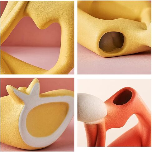 Thinker Ceramic Vase, Abstract Vase Sculpture Figure for Home Decor, Simple and Elegant Creative Vase Bookshelf Decor in Kuwait