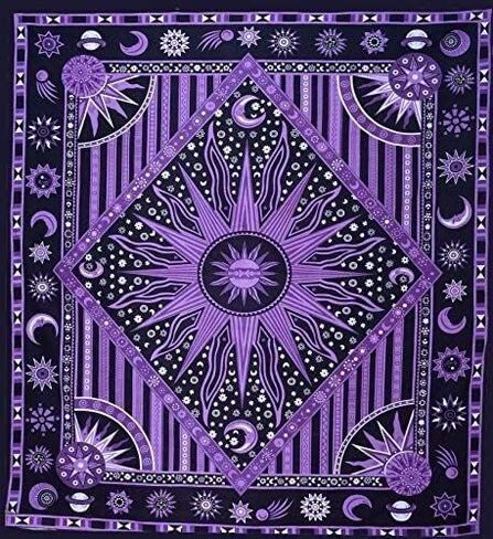 تم إطلاقها حديثًا من Hippie Mandala Sun and Moon Maditation، نسيج صغير معلق على الحائط - بطانية شاطئ هندية أرجوانية حرق الشمس ونجوم مخدرة مشهورة، مقاس 54 × 60 بوصة in Saudi Arabia