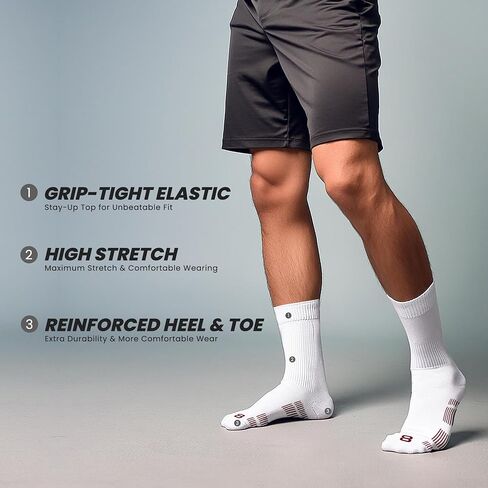 Layer 8 Ultimate Comfort Men's Athletic Cushioned Crew Socks |Ideal for Sports, Gym, Hiking & Everyday Wear in Saudi Arabia