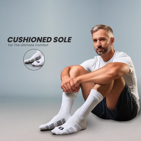 Layer 8 Ultimate Comfort Men's Athletic Cushioned Crew Socks |Ideal for Sports, Gym, Hiking & Everyday Wear in Saudi Arabia