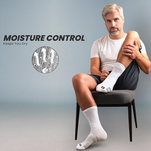 Layer 8 Ultimate Comfort Men's Athletic Cushioned Crew Socks |Ideal for Sports, Gym, Hiking & Everyday Wear in Saudi Arabia