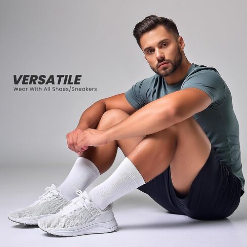 Layer 8 Ultimate Comfort Men's Athletic Cushioned Crew Socks |Ideal for Sports, Gym, Hiking & Everyday Wear in Saudi Arabia