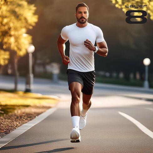Layer 8 Ultimate Comfort Men's Athletic Cushioned Crew Socks |Ideal for Sports, Gym, Hiking & Everyday Wear in Saudi Arabia