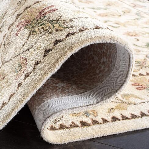SAFAVIEH Bergama Collection 2'3" x 8' Ivory / Ivory BRG161B Handmade Oriental Premium Wool Runner Rug in Saudi Arabia