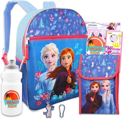 Disney Frozen Backpack with Lunch Box for Girls - Frozen Backpack, Frozen Lunch Bag, Stickers, More | Frozen School Supplies Bundle in Saudi Arabia