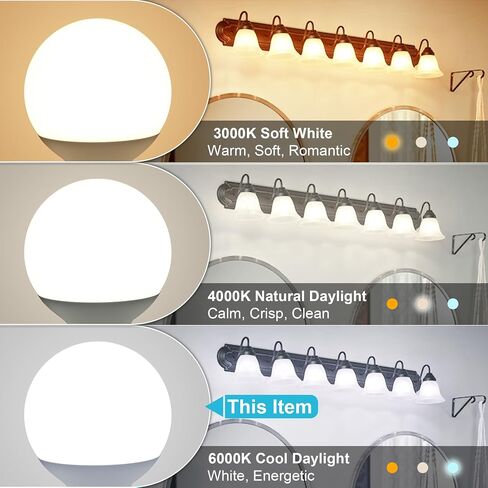 winshine 8 Pack E26 LED Globe Light Bulbs, 3000K Soft White 40W Equivalent 120V Bathroom Light Bulbs, G25 Vanity Light Bulb for Bathroom Makeup Mirror, Bedroom Lights CRI85+, 550LM, Non-dimmable in Saudi Arabia