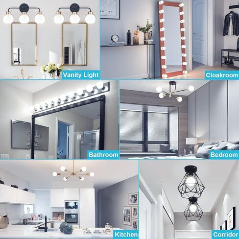 winshine 8 Pack E26 LED Globe Light Bulbs, 3000K Soft White 40W Equivalent 120V Bathroom Light Bulbs, G25 Vanity Light Bulb for Bathroom Makeup Mirror, Bedroom Lights CRI85+, 550LM, Non-dimmable in Saudi Arabia