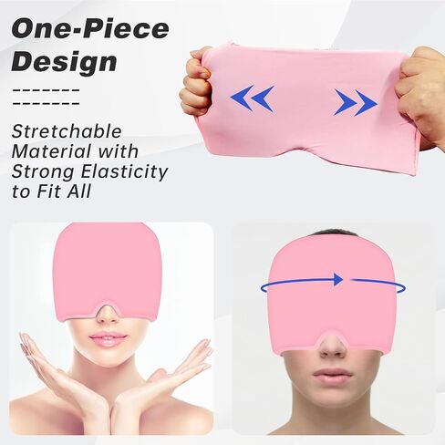 Headache Relief Hat for Migraine, Headache Migraine Relief Cap for Tension Headache Migraine Relief, One Size Fits All Headache Cap with Reusable Ice Gel Pack for Puffy Eyes, Stress Relief (Black) in Saudi Arabia