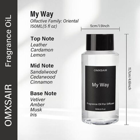 My Way Hotel Collection Diffuser Oil & Home Luxury Scents - My Way Diffuser Oil 150ml- Comforting Sandalwood, Cedarwood & Iris - Aromatherapy Oil Blends My Way Fragrance Essential Oils for Diffuser in Saudi Arabia