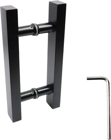 T Tulead Double Sided Push Pull Handles Sliding Door Hardware Barn Door Shed Door Handles Black 7-Inch Hole Centers in Saudi Arabia