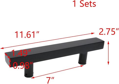 T Tulead Double Sided Push Pull Handles Sliding Door Hardware Barn Door Shed Door Handles Black 7-Inch Hole Centers in Saudi Arabia