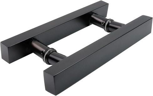 T Tulead Double Sided Push Pull Handles Sliding Door Hardware Barn Door Shed Door Handles Black 7-Inch Hole Centers in Saudi Arabia