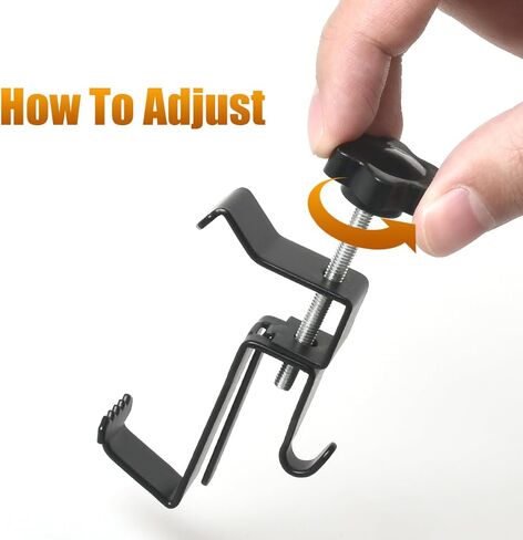 مشابك قرميد KOLAKO، 4 خطافات قرميد للتعليق بدون حفر شماعات قرميد خارجية شديدة التحمل ومشابك قرميد قابلة للتعديل لارتفاع 1-3/4 بوصة إلى 2-3/4 بوصة، من الفولاذ المقاوم للصدأ، أسود in Kuwait