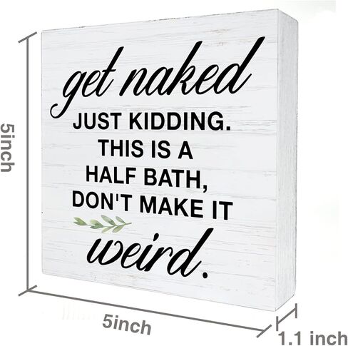 هذه علامة نصف صندوق خشبي للحمام ديكور صندوق خشبي للحمام مع أقوال ديكور مكتب ديكور رف المكتب (5 × 5 بوصات) in Kuwait