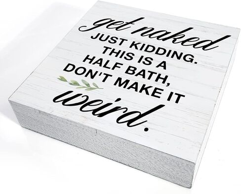 هذه علامة نصف صندوق خشبي للحمام ديكور صندوق خشبي للحمام مع أقوال ديكور مكتب ديكور رف المكتب (5 × 5 بوصات) in Kuwait