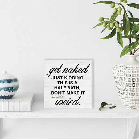 هذه علامة نصف صندوق خشبي للحمام ديكور صندوق خشبي للحمام مع أقوال ديكور مكتب ديكور رف المكتب (5 × 5 بوصات) in Kuwait