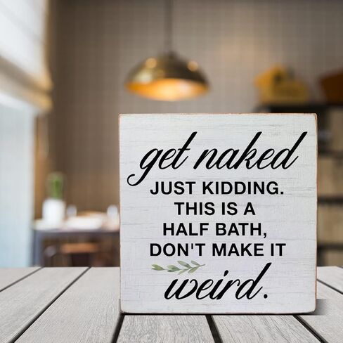 هذه علامة نصف صندوق خشبي للحمام ديكور صندوق خشبي للحمام مع أقوال ديكور مكتب ديكور رف المكتب (5 × 5 بوصات) in Kuwait