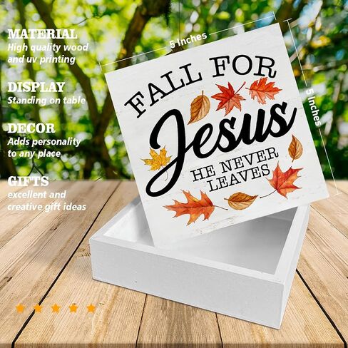 Fall Wooden Box Sign Home Decor Fall and Football Square Wood Sign Desk Decoration Autumn Pumpkins Football Wood Block Plaque Box Sign for Shelf Home 5 x 5 Inches in Saudi Arabia