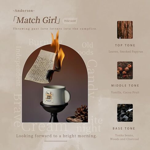Electronic Ignition Scented Candles, 4.2oz Hand-Made Ceramic Jar Single Wick Candle Soy Wax Blend Aromatherapy Candles with 30 Hours of Burn Time(Match Girl) in Saudi Arabia