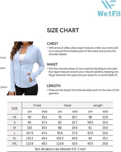 We1Fit Women's UPF 50+ Sun Protection Jacket Zip Up Hoodie Lightweight Shirts for Workout in Saudi Arabia