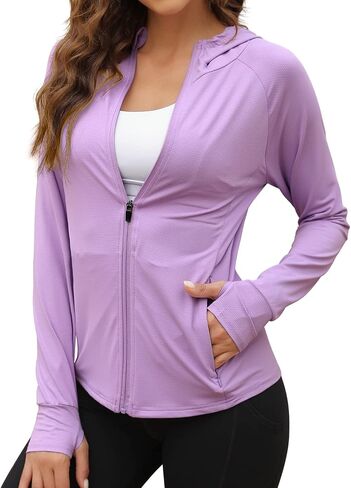 We1Fit Women's UPF 50+ Sun Protection Jacket Zip Up Hoodie Lightweight Shirts for Workout in Saudi Arabia