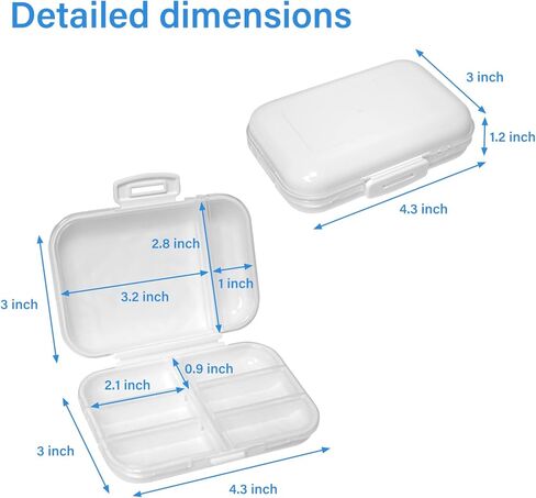 3 عبوات منظم حبوب منع الحمل للسفر 8 حجرات، علبة حبوب منع الحمل المحمولة، موزع حبوب منع الحمل، صندوق حبوب منع الحمل اليومي لحمل الفيتامينات، حاوية حبوب صغيرة لمنظم الأدوية في محفظة الجيب in Kuwait