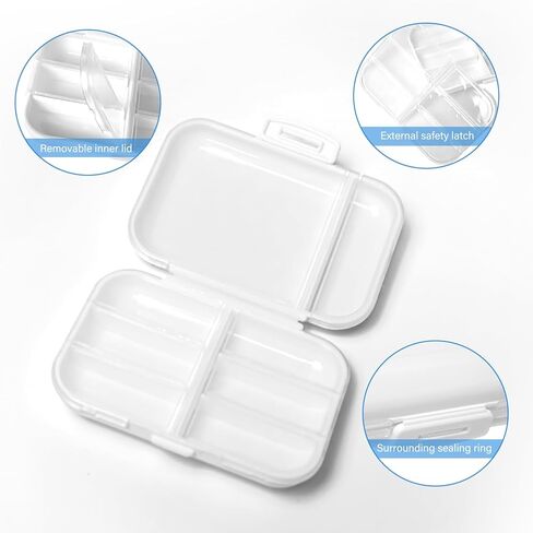 3 عبوات منظم حبوب منع الحمل للسفر 8 حجرات، علبة حبوب منع الحمل المحمولة، موزع حبوب منع الحمل، صندوق حبوب منع الحمل اليومي لحمل الفيتامينات، حاوية حبوب صغيرة لمنظم الأدوية في محفظة الجيب in Kuwait