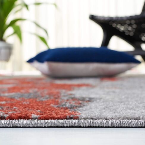 SAFAVIEH Adirondack Collection Area Rug - 6' x 9', Orange & Grey, Modern Abstract Design, Non-Shedding & Easy Care, Ideal for High Traffic Areas in Living Room, Bedroom (ADR134P) in Saudi Arabia