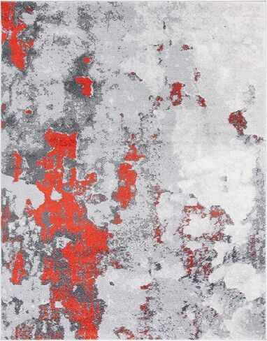 SAFAVIEH Adirondack Collection Area Rug - 6' x 9', Orange & Grey, Modern Abstract Design, Non-Shedding & Easy Care, Ideal for High Traffic Areas in Living Room, Bedroom (ADR134P) in Saudi Arabia