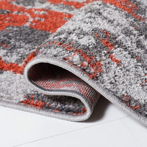 SAFAVIEH Adirondack Collection Area Rug - 6' x 9', Orange & Grey, Modern Abstract Design, Non-Shedding & Easy Care, Ideal for High Traffic Areas in Living Room, Bedroom (ADR134P) in Saudi Arabia