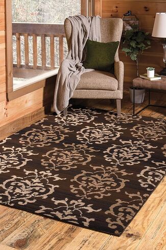 سجادة United Weavers Dallas Countess Runner - بني، عداء 2x8، سجادة منطقة داخلية انتقالية بنمط ميدالية مجردة، ظهر من الجوت in Kuwait