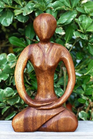 G6 Collection Wooden Handmade Abstract Sculpture Tranquility - Art Decorative Home Decor Handcrafted Figurine Accent Decoration Artwork Hand Carved, Abstract Yoga in Saudi Arabia