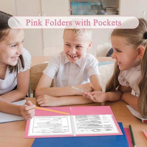 Zzrywuty File Folders with Pockets Letter Size, 25-Pack Paper Folders with Card Slot, Two Pocket Folders for School Students, Businessmen, Home and Office Workers（Blue） in Saudi Arabia