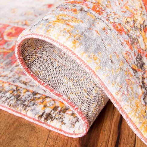SAFAVIEH Persian Collection Area Rug - 8' x 10', Saffron & Cream, Oriental Distressed Design, Non-Shedding & Easy Care, Ideal for High Traffic Areas in Living Room, Bedroom (VTP435P) in Saudi Arabia