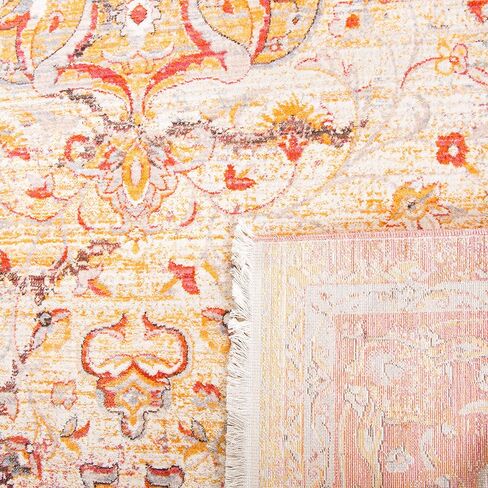 SAFAVIEH Persian Collection Area Rug - 8' x 10', Saffron & Cream, Oriental Distressed Design, Non-Shedding & Easy Care, Ideal for High Traffic Areas in Living Room, Bedroom (VTP435P) in Saudi Arabia