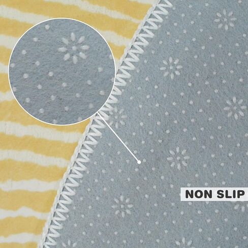 Modern Abstract Area Rug 5Ft Round Chic Sunshine Rug Nonslip Bedroom Carpet for Kids Living Room Sun Floor Mat Circle Throw Rug for Indoor Home Decor, 5.2Ft, Yellow in Saudi Arabia
