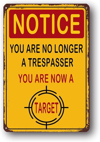 لافتة مضحكة لمنع التعدي على ممتلكات الغير، لم تعد متعديًا - أنت الآن علامة تحذيرية من الألومنيوم لتزيين الحائط in Kuwait