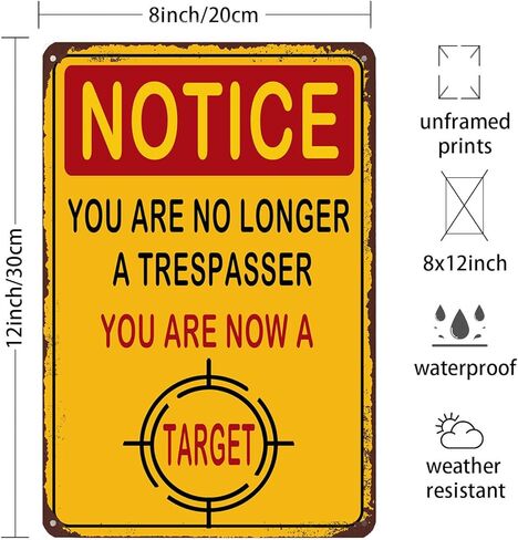 لافتة مضحكة لمنع التعدي على ممتلكات الغير، لم تعد متعديًا - أنت الآن علامة تحذيرية من الألومنيوم لتزيين الحائط in Kuwait
