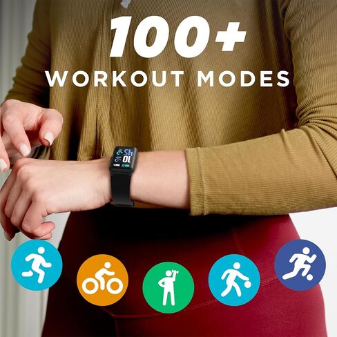 Smart Watch Fitness Tracker - 1.47" Touch Screen, IP68 Water Resistant, Heart Rate Monitor, Activity Tracker, GPS, 96 Sports Modes, 100+ Watch Faces, Pedometer, Android & iOS, 10-Day Battery, Warranty in Saudi Arabia
