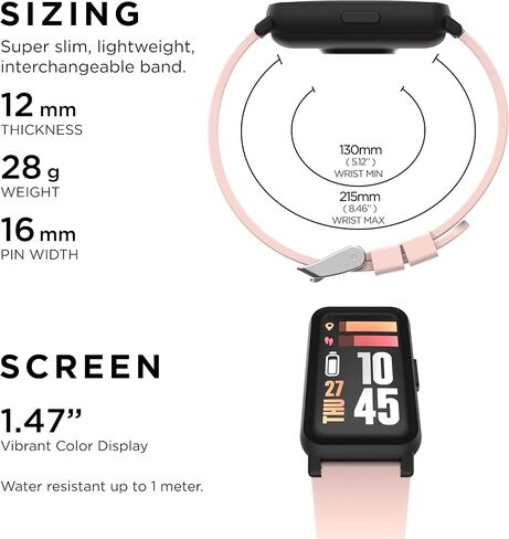 Smart Watch Fitness Tracker - 1.47" Touch Screen, IP68 Water Resistant, Heart Rate Monitor, Activity Tracker, GPS, 96 Sports Modes, 100+ Watch Faces, Pedometer, Android & iOS, 10-Day Battery, Warranty in Saudi Arabia