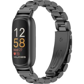 MIJOBS Strap for Fitbit Inspire 3, Stainless Steel Metal Band Replacement Wristbands Waterproof Bracelet Accessories for Inspire 3 Women Men