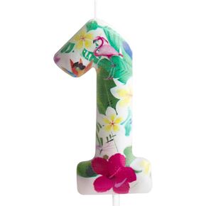 8th Birthday Candle Flamingo Number 8 Candle Flamingo Cake Topper Decorations Birthday Party Supplies White Tropical Hawaiian Flowers Themed for Baby Shower Kids Boy Girl Party Decor Supplies