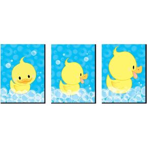 Big Dot of Happiness Ducky Duck - Rubber Ducky Nursery Wall Art and Kids Room Decorations - Gift Ideas - 7.5 x 10 inches - Set of 3 Prints