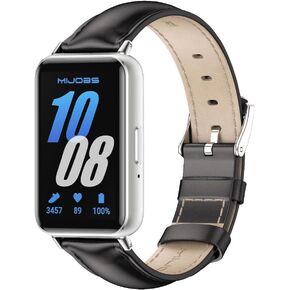 MIJOBS Bands Compatible with Samsung Galaxy Fit 3 SM-R390 for Women Men, Sport Straps Leather Replacement Wristband Accessories for Samsung Galaxy Fit3
