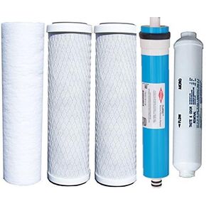 Watts Reverse Osmosis Replacement Filter Set 5 pcs w/ Filmtec 50 GPD Membrane by Watts