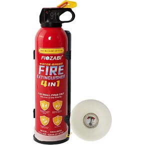 Portable Fire Extinguisher With Pressure Gauge |4-in-1 Small Fire Spray for Home, Garage, Kitchen, Car | For Electric, Textile and Grease Fires | Non-Toxic, Easy Clean | Wall Mount Include